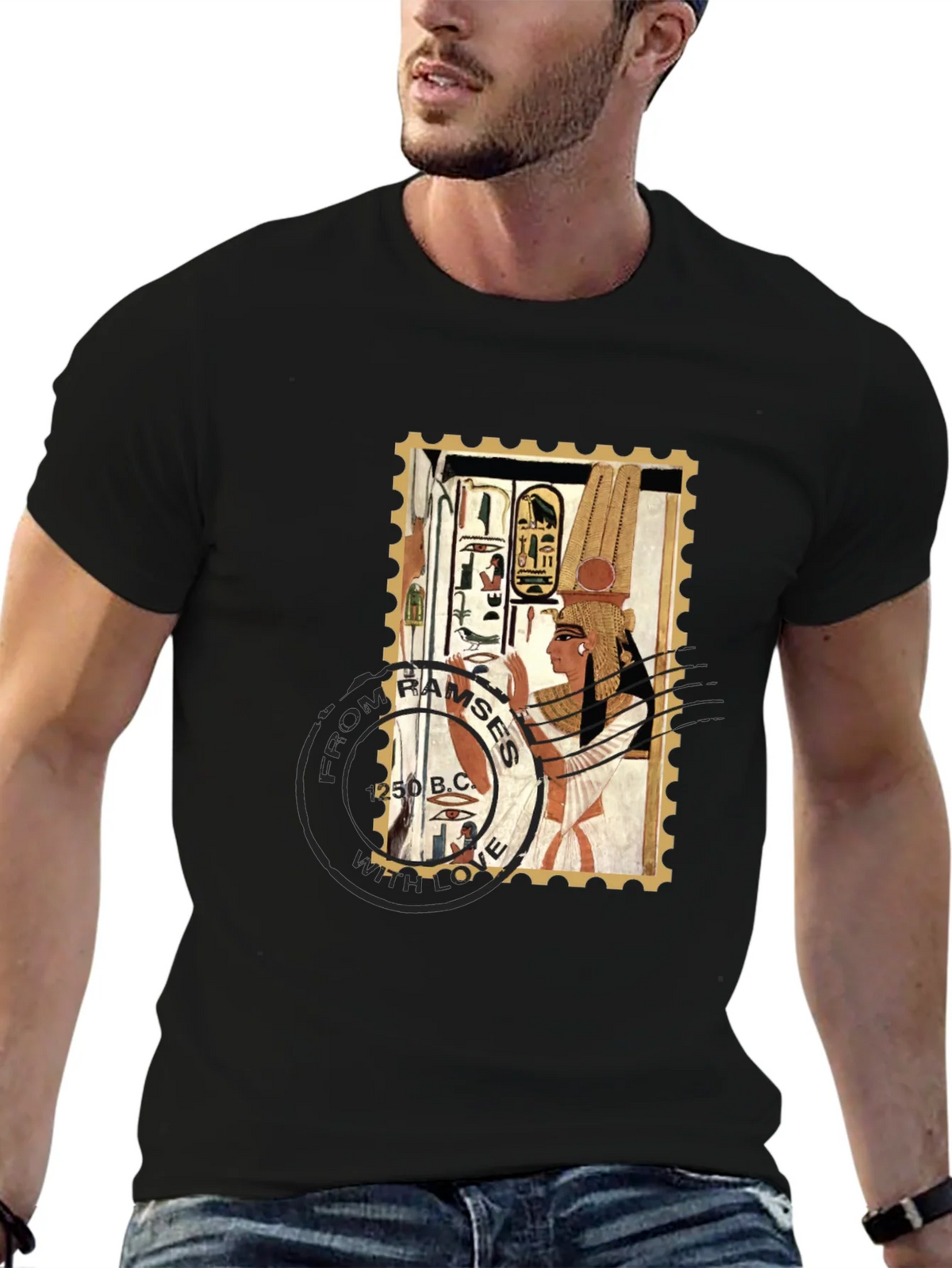 Egyptian Stamp T-Shirt: Ramses 250 B.C. Design product image 6