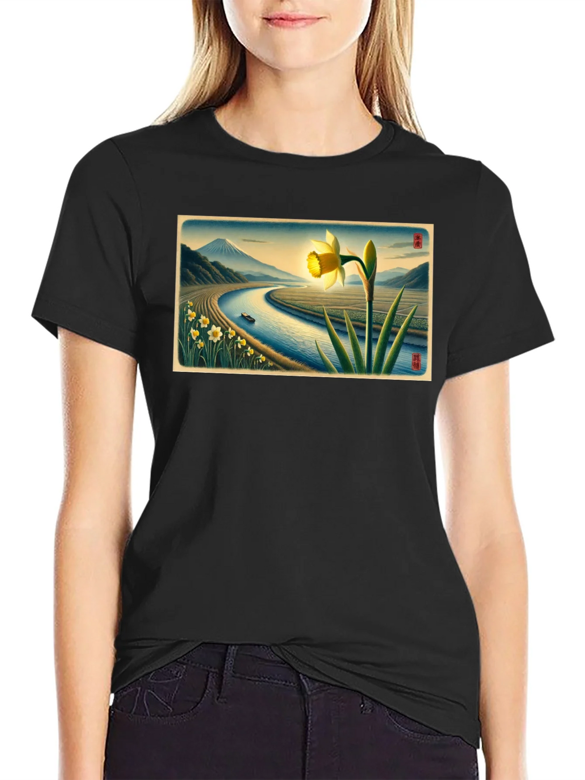 Daffodil River View Graphic Tee product image 2