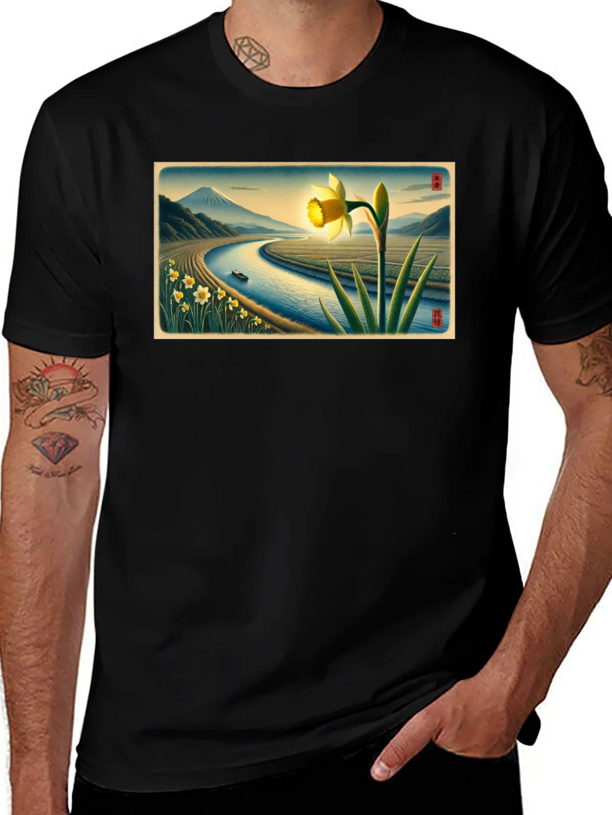 Daffodil River View Graphic Tee product image 1