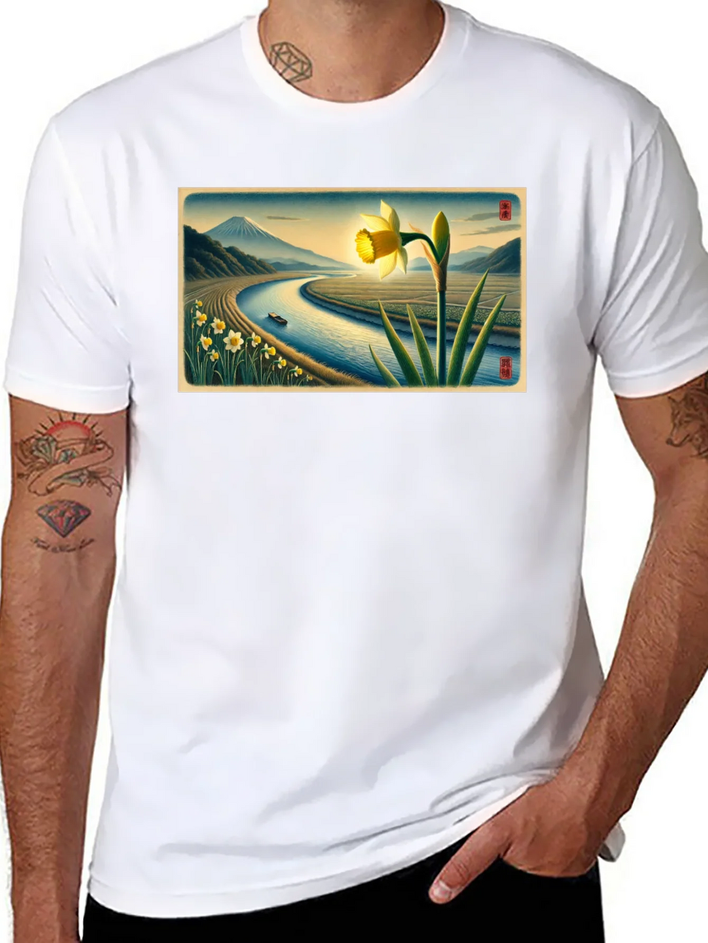 Daffodil River View Graphic Tee product image 7