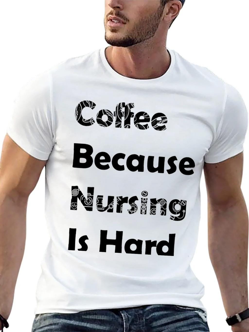Coffee Because Nursing Is Hard Black T-Shirt product image 12