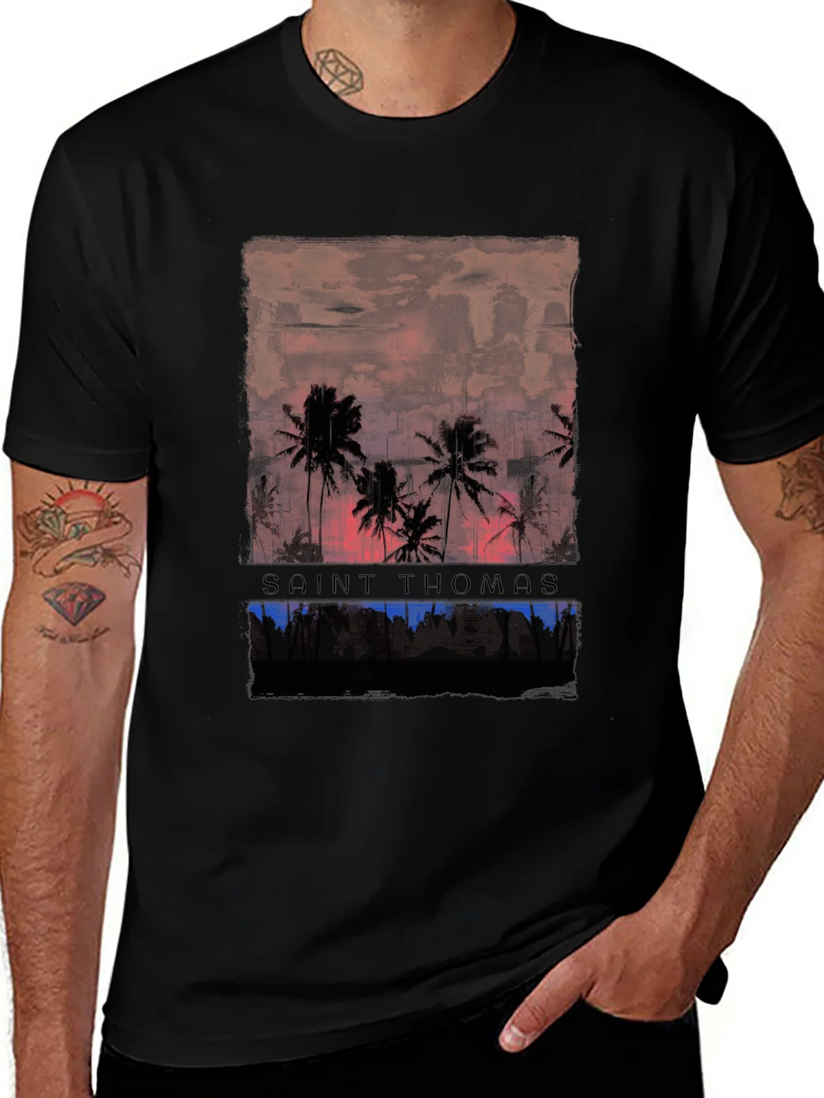 Saint Thomas Palm Tree Graphic T-Shirt product image 1