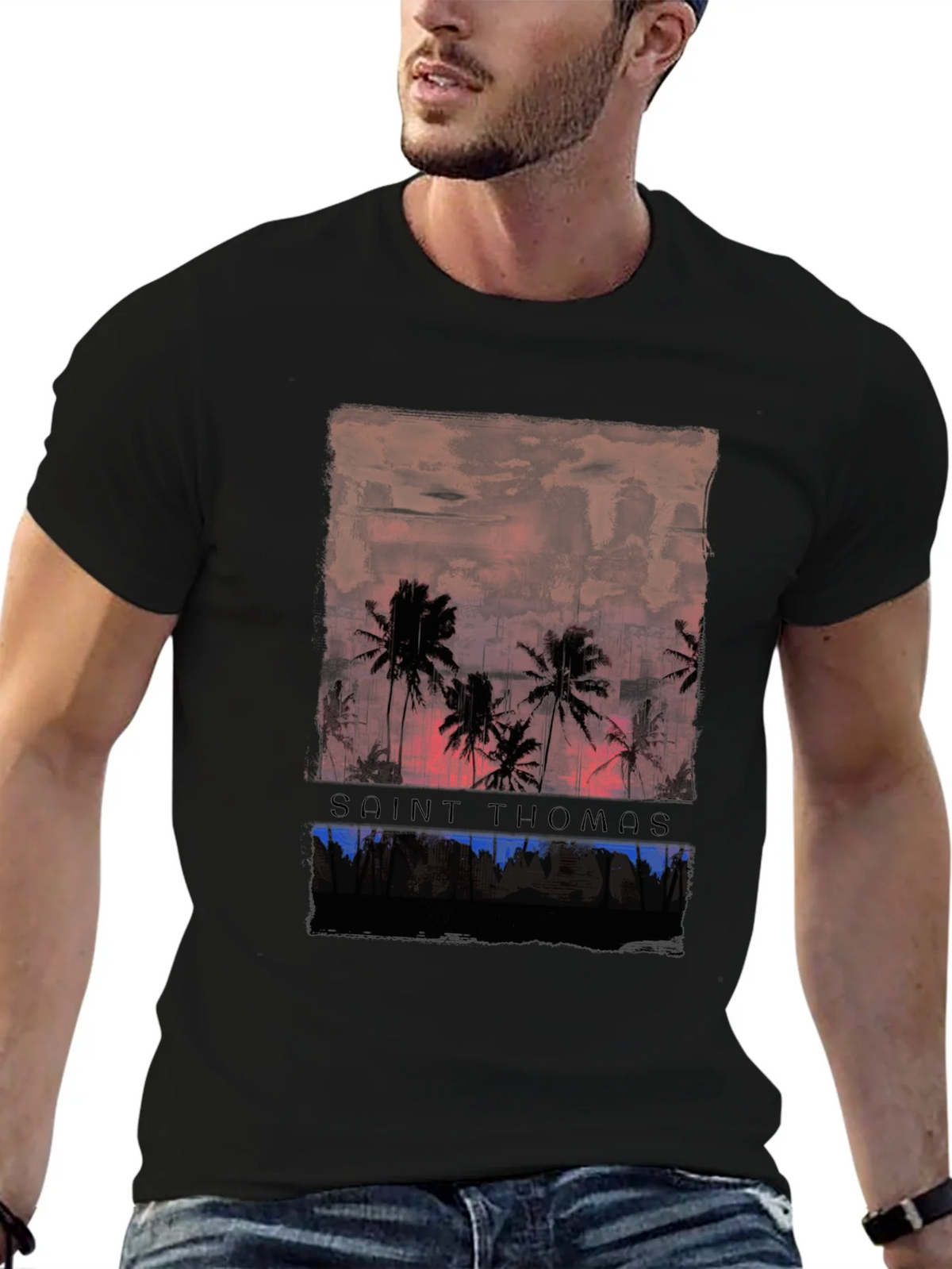 Saint Thomas Palm Tree Graphic T-Shirt product image 6
