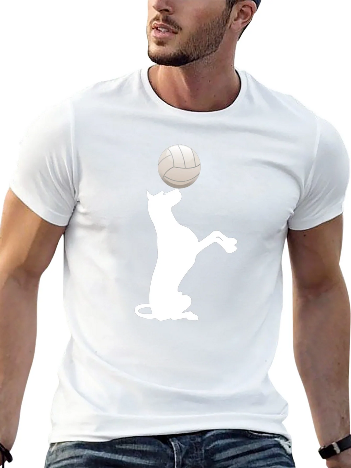 Dog Balancing Volleyball Black T-Shirt product image 12