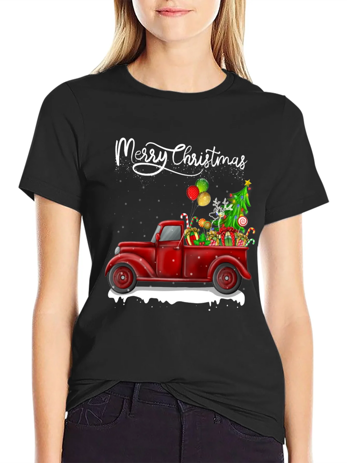 Merry Christmas Truck T-Shirt product image 2