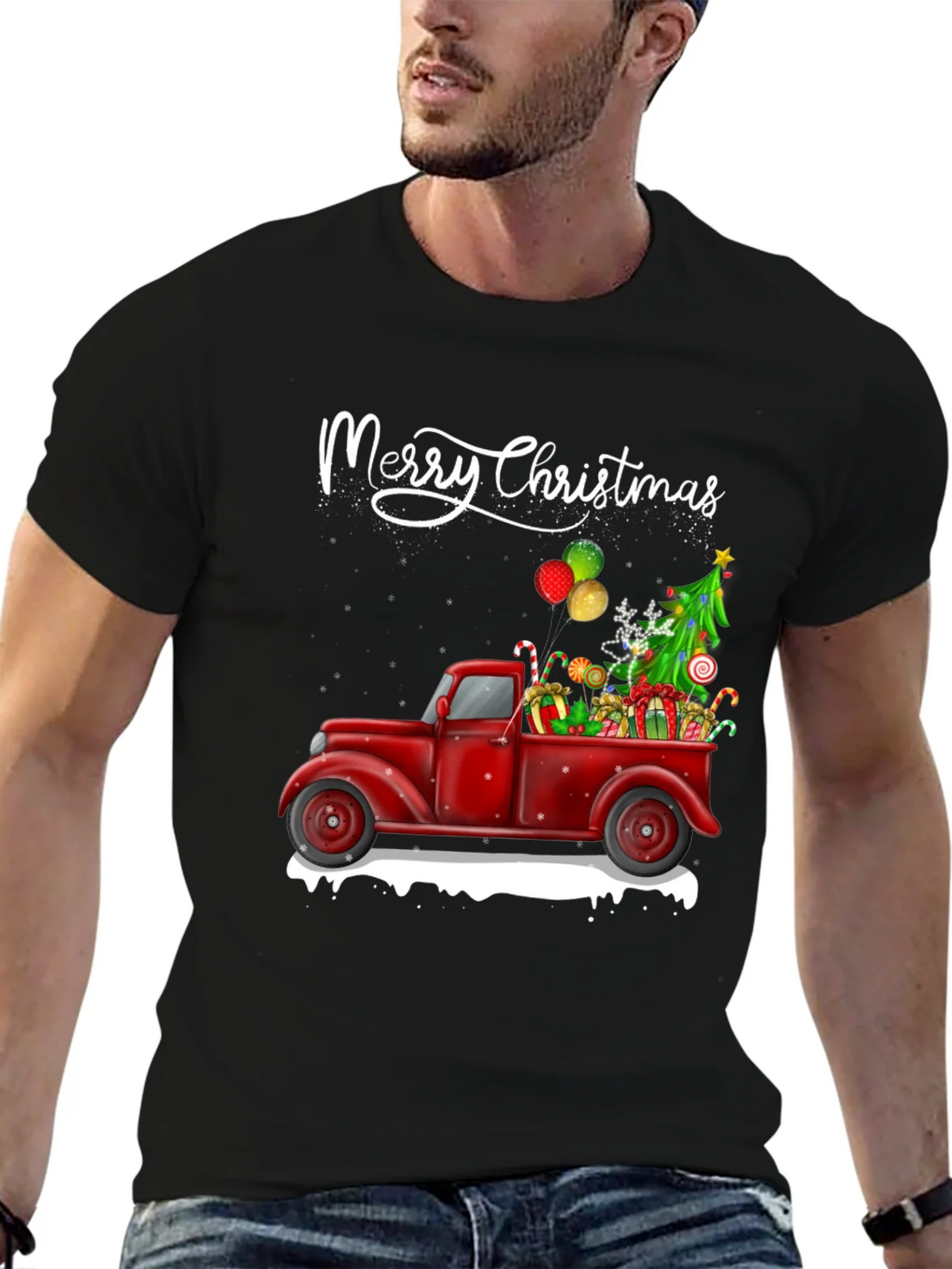 Merry Christmas Truck T-Shirt product image 6