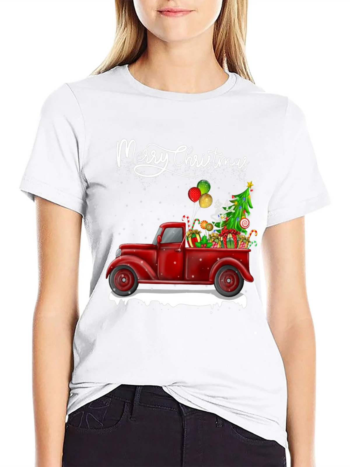 Merry Christmas Truck T-Shirt product image 8