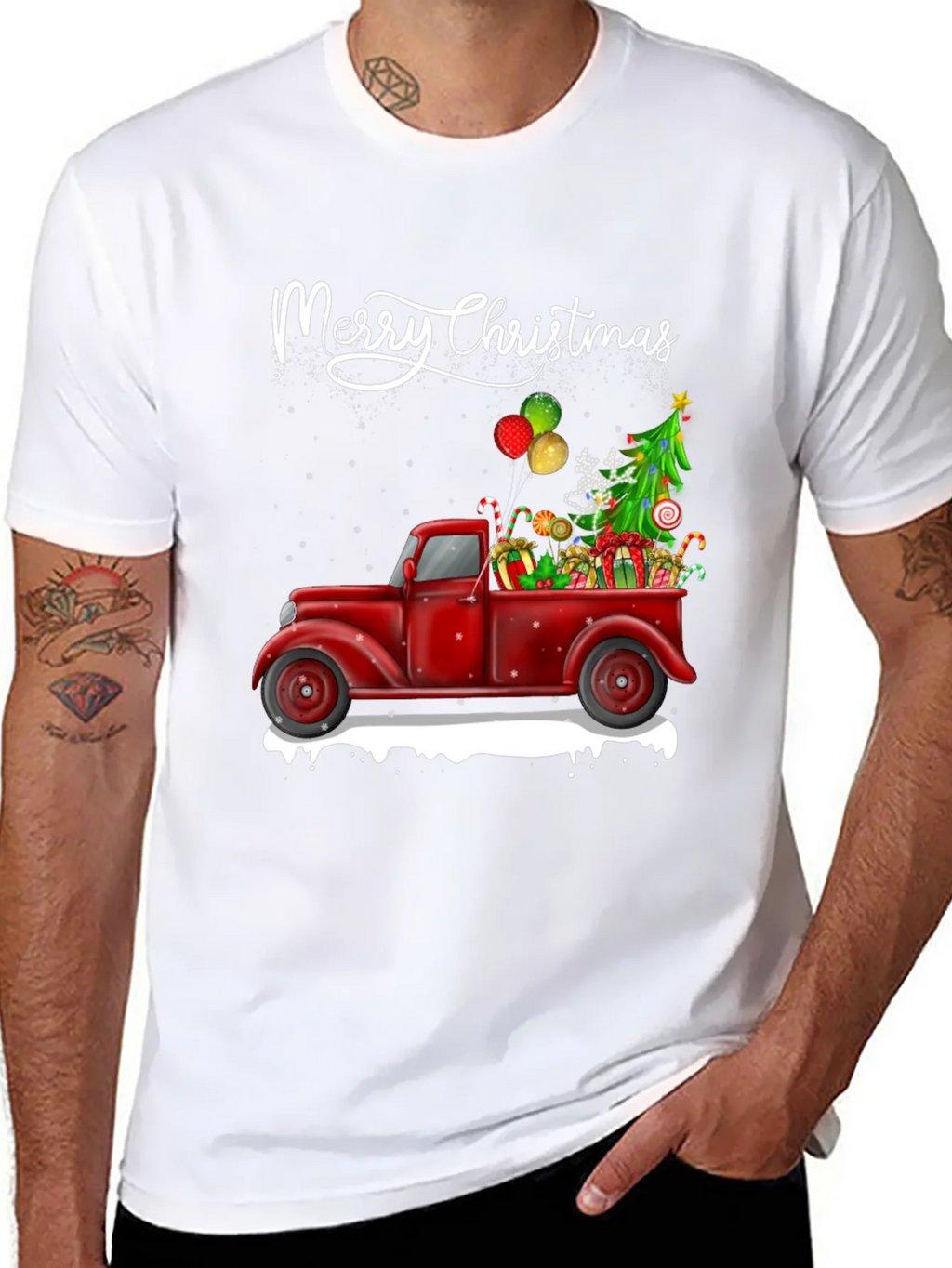 Merry Christmas Truck T-Shirt product image 7
