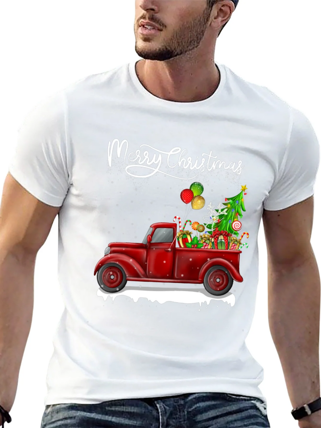 Merry Christmas Truck T-Shirt product image 12