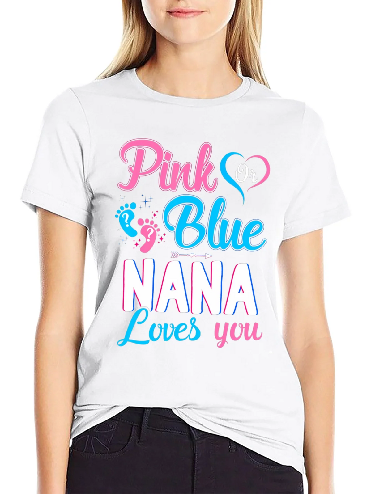 Pink or Blue Nana Loves You Gender Reveal Shirt product image 8