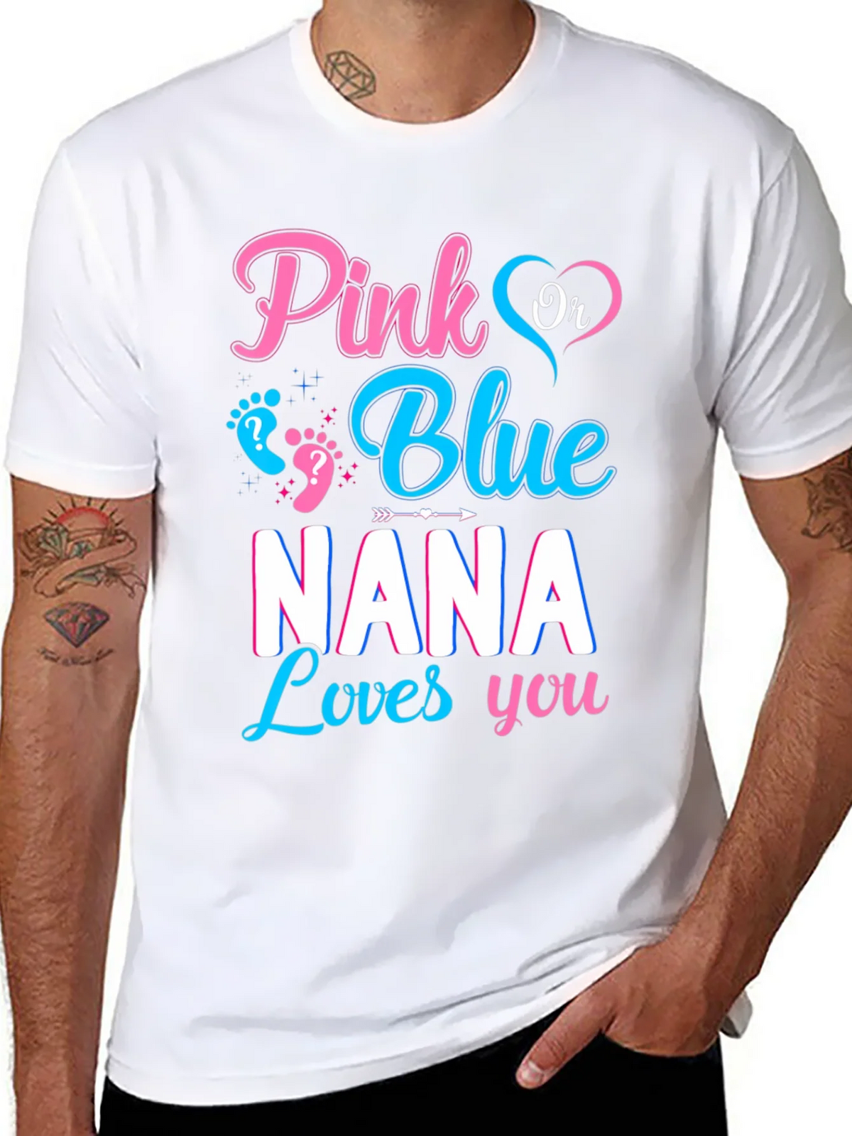 Pink or Blue Nana Loves You Gender Reveal Shirt product image 7