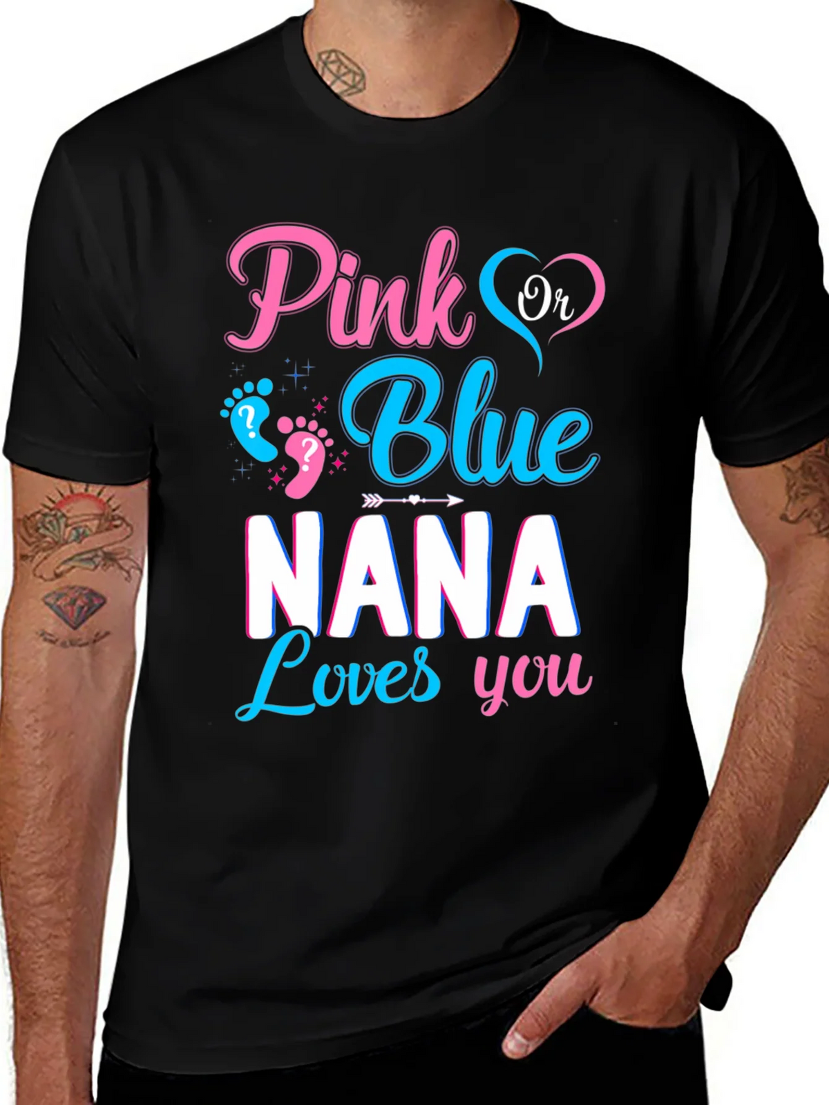 Pink or Blue Nana Loves You Gender Reveal Shirt product image 1