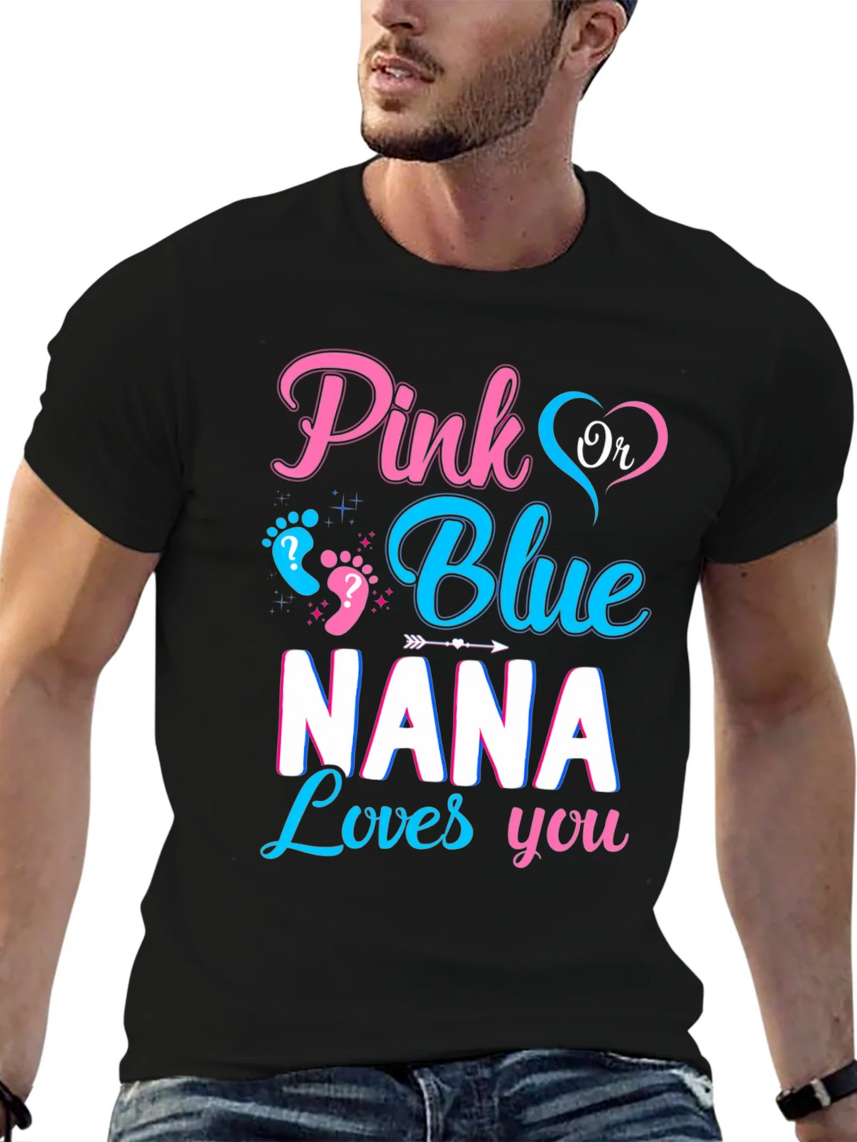 Pink or Blue Nana Loves You Gender Reveal Shirt product image 6