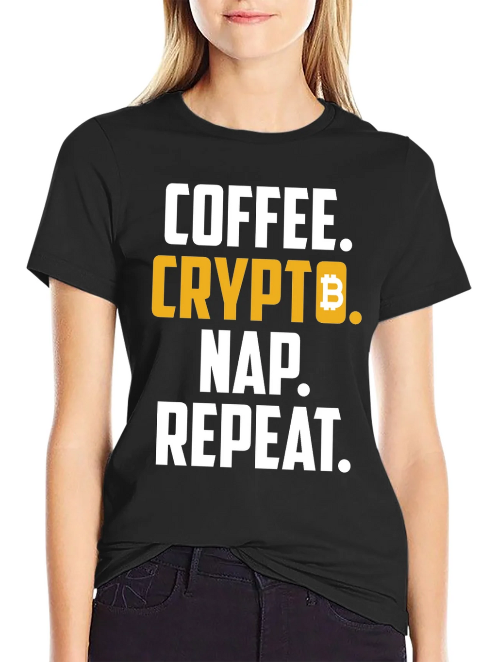 Coffee Crypto Nap Repeat T-Shirt Funny Bitcoin Tee product image 2