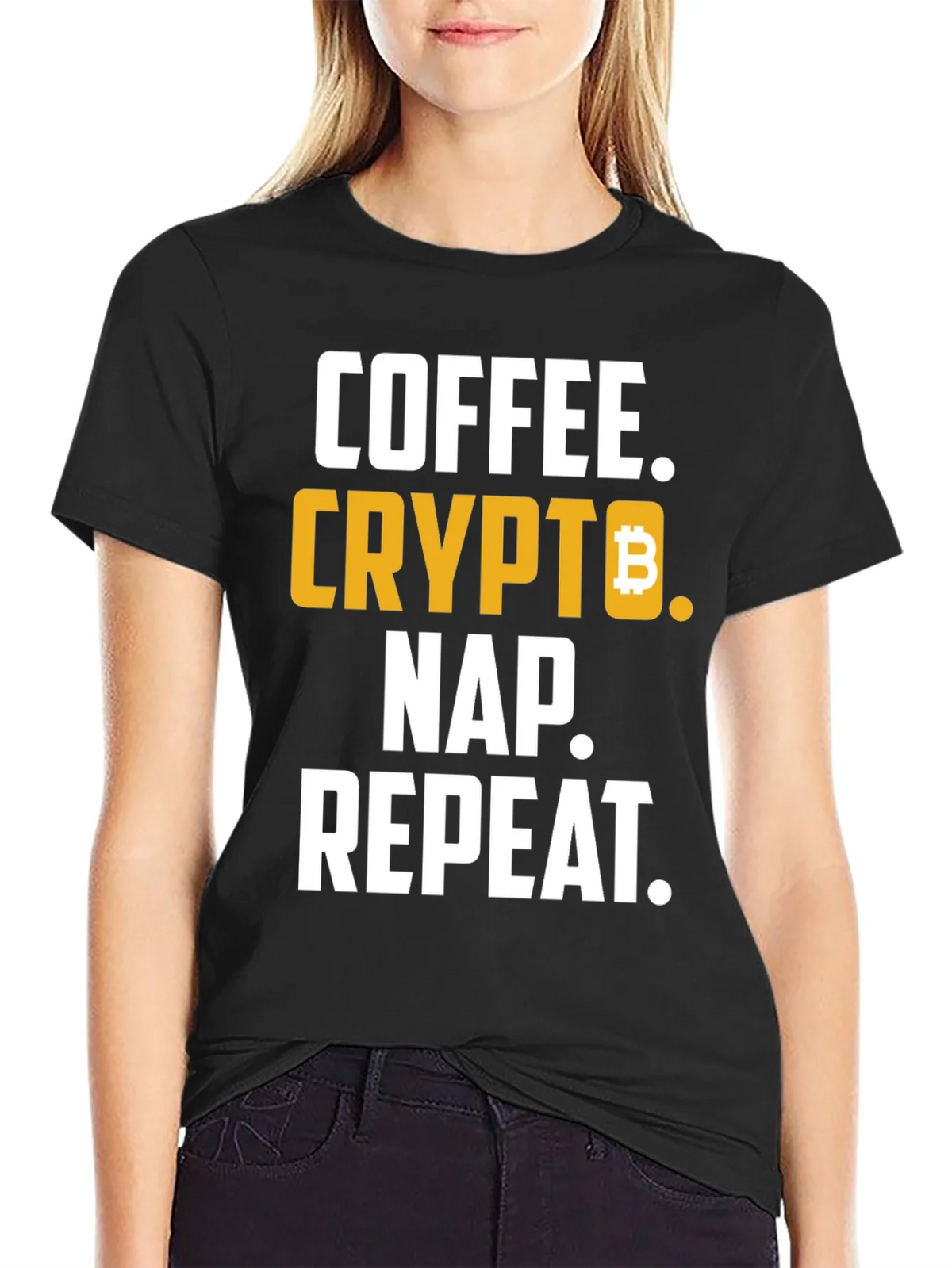 Coffee Crypto Nap Repeat T-Shirt Funny Bitcoin Tee product image 2
