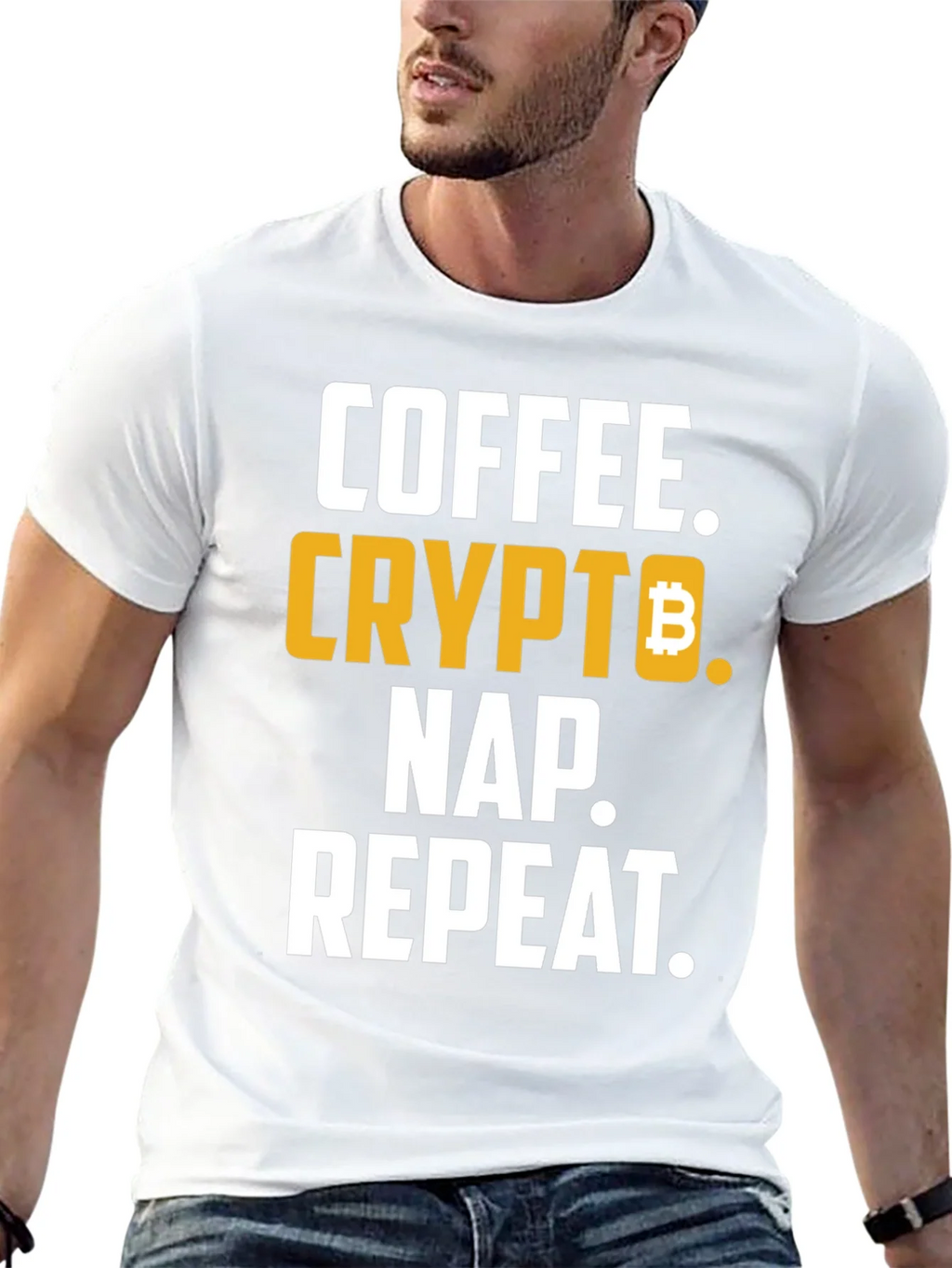 Coffee Crypto Nap Repeat T-Shirt Funny Bitcoin Tee product image 12