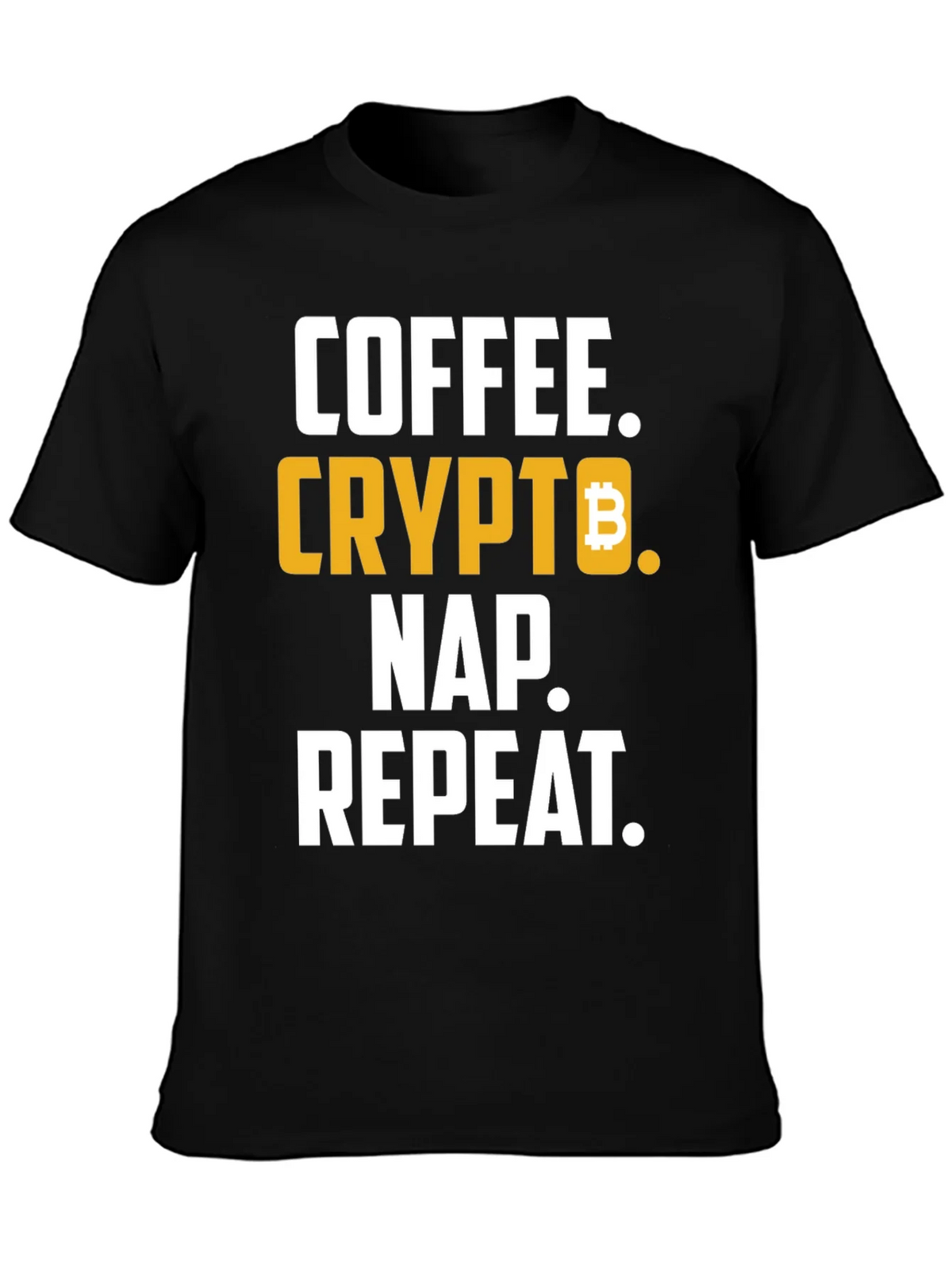 Coffee Crypto Nap Repeat T-Shirt Funny Bitcoin Tee product image 3