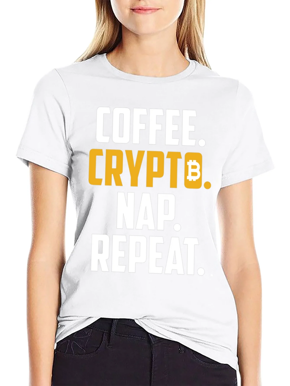 Coffee Crypto Nap Repeat T-Shirt Funny Bitcoin Tee product image 8