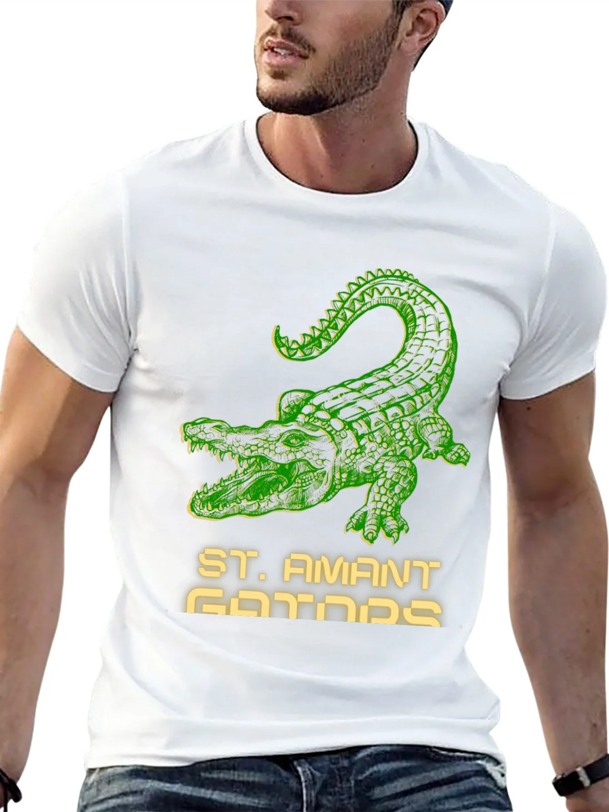 St. Amant Gators T-Shirt - Green Crocodile Design product image 12