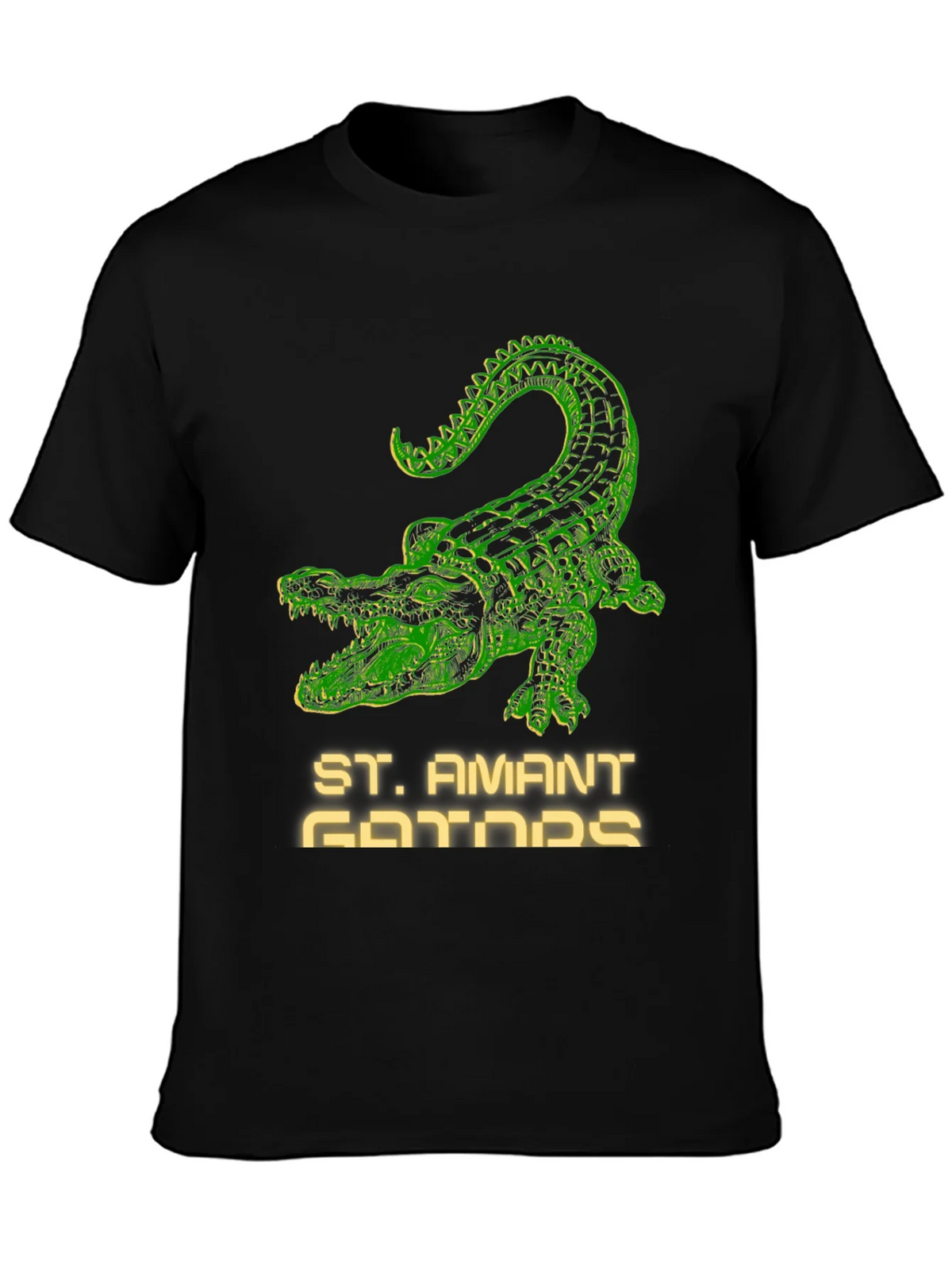 St. Amant Gators T-Shirt - Green Crocodile Design product image 3