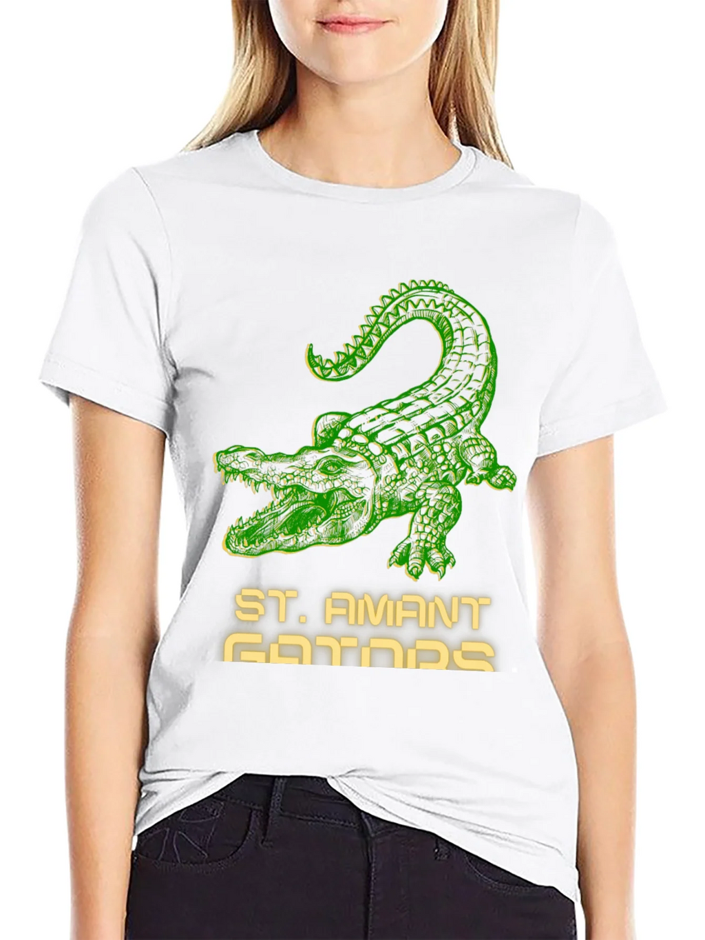 St. Amant Gators T-Shirt - Green Crocodile Design product image 8