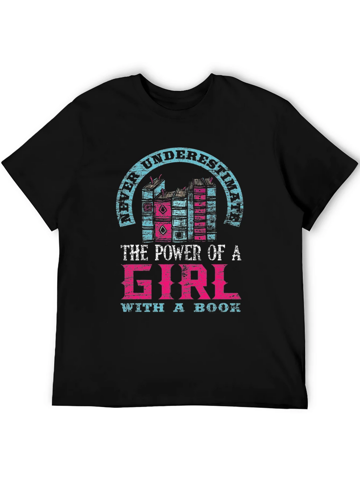 Never Underestimate Girl with a Book T-Shirt product image 5