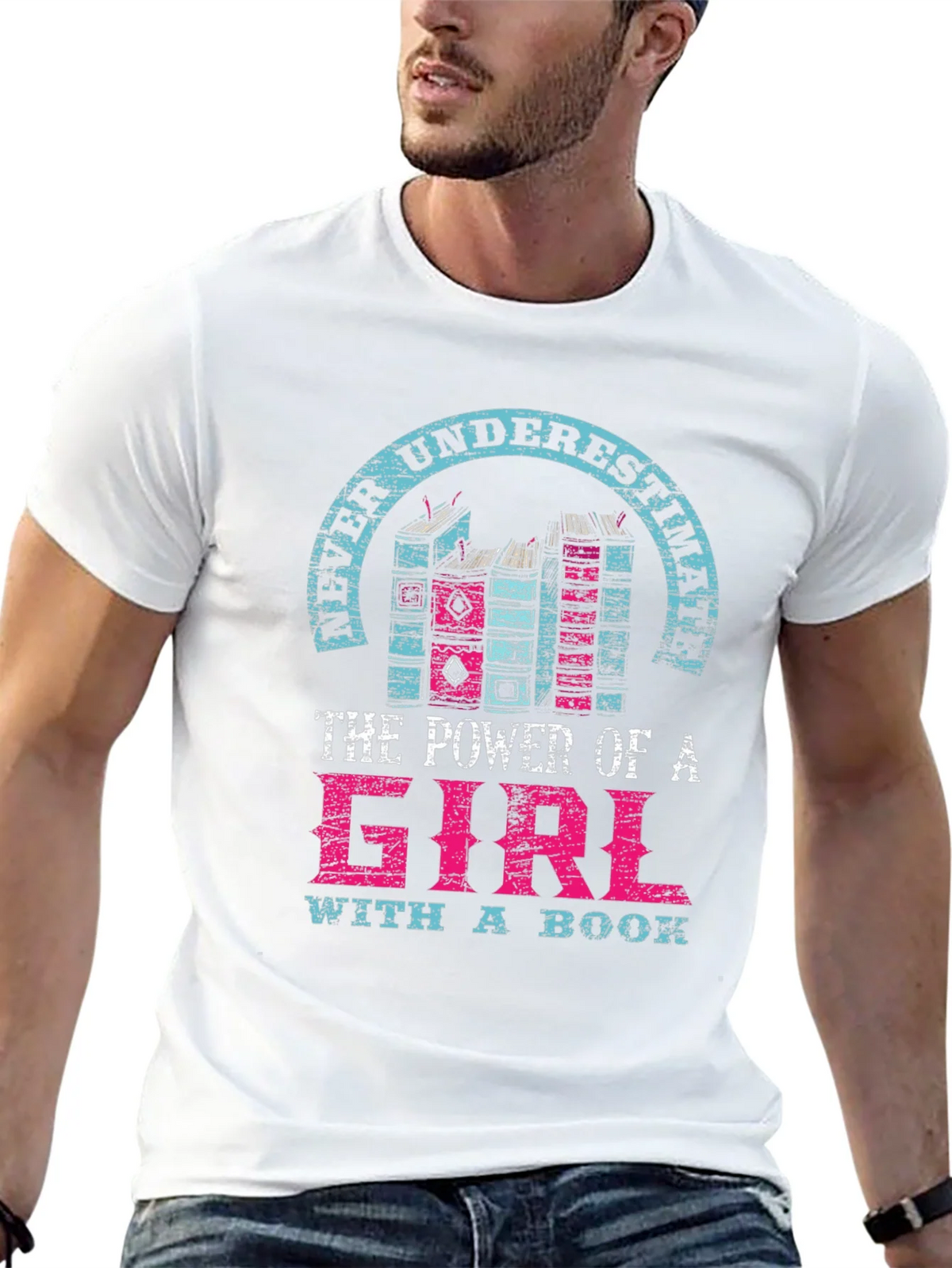 Never Underestimate Girl with a Book T-Shirt product image 12