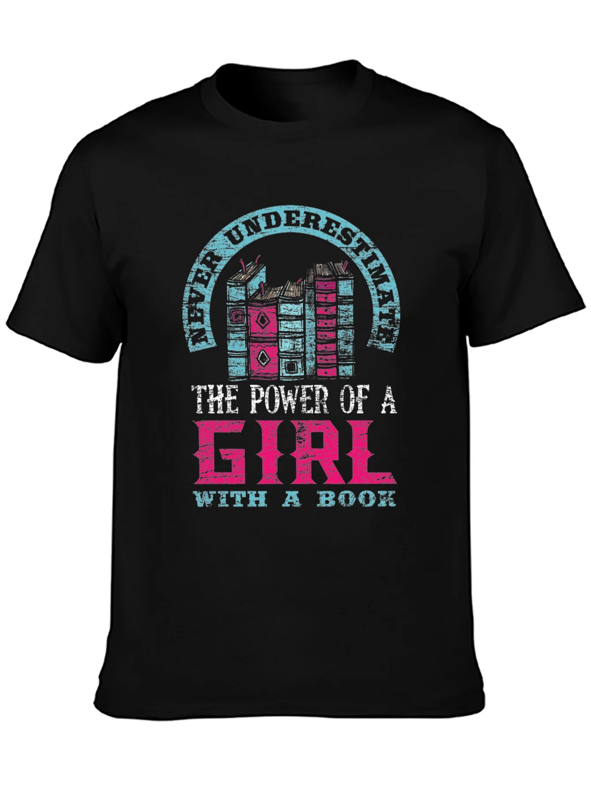 Never Underestimate Girl with a Book T-Shirt product image 3