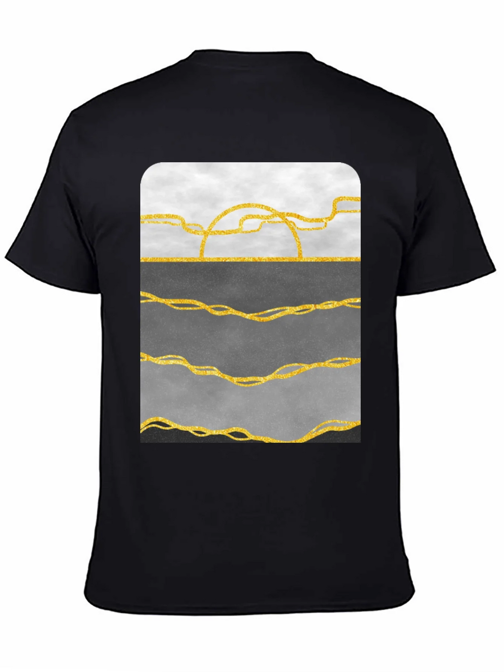 Abstract Gold Line Art T-Shirt - Modern Graphic Tee product image 4