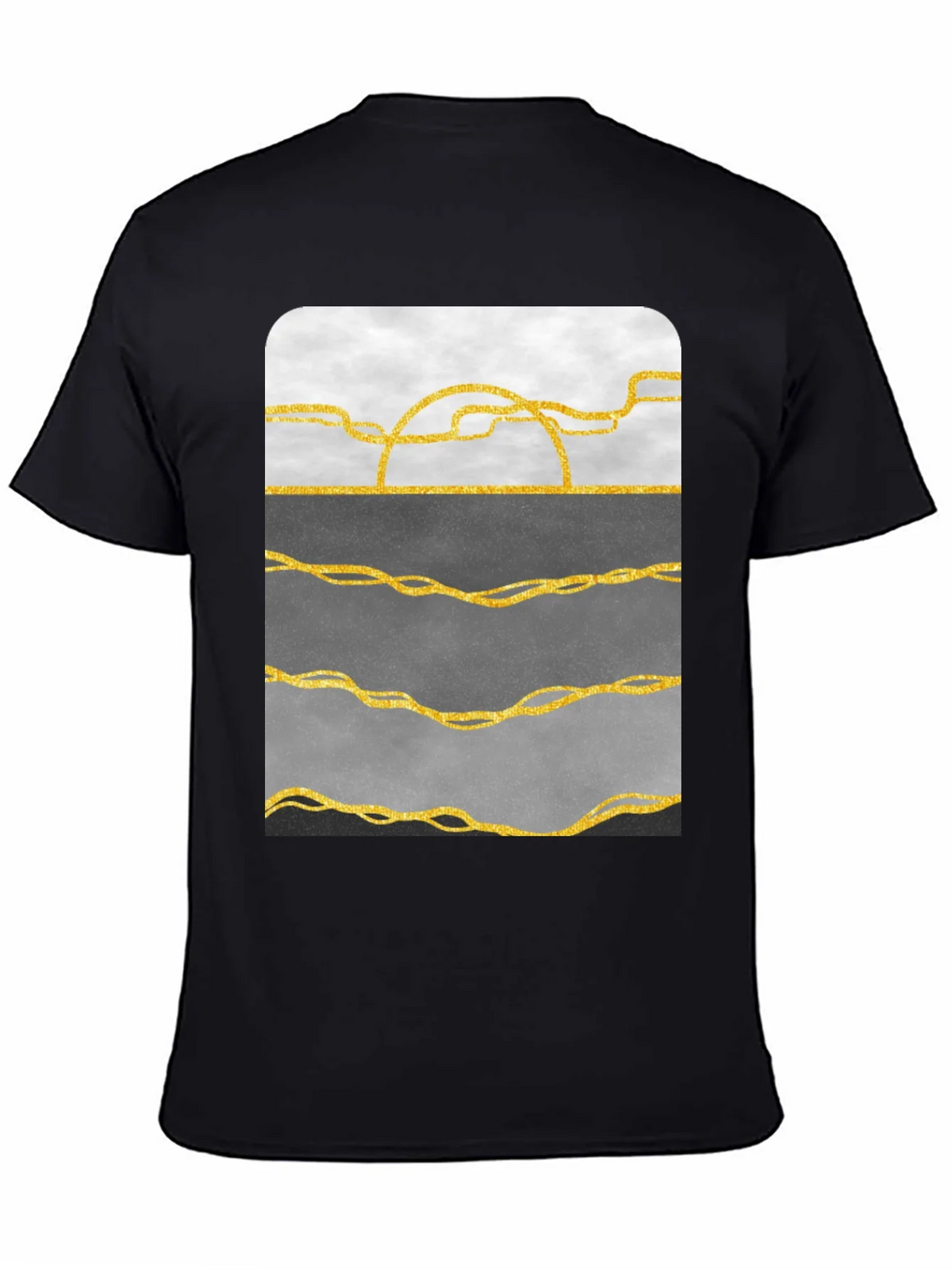 Abstract Gold Line Art T-Shirt - Modern Graphic Tee product image 4