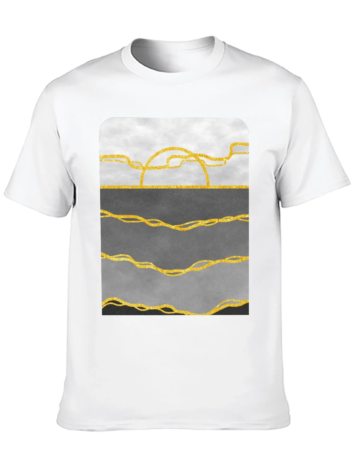 Abstract Gold Line Art T-Shirt - Modern Graphic Tee product image 9