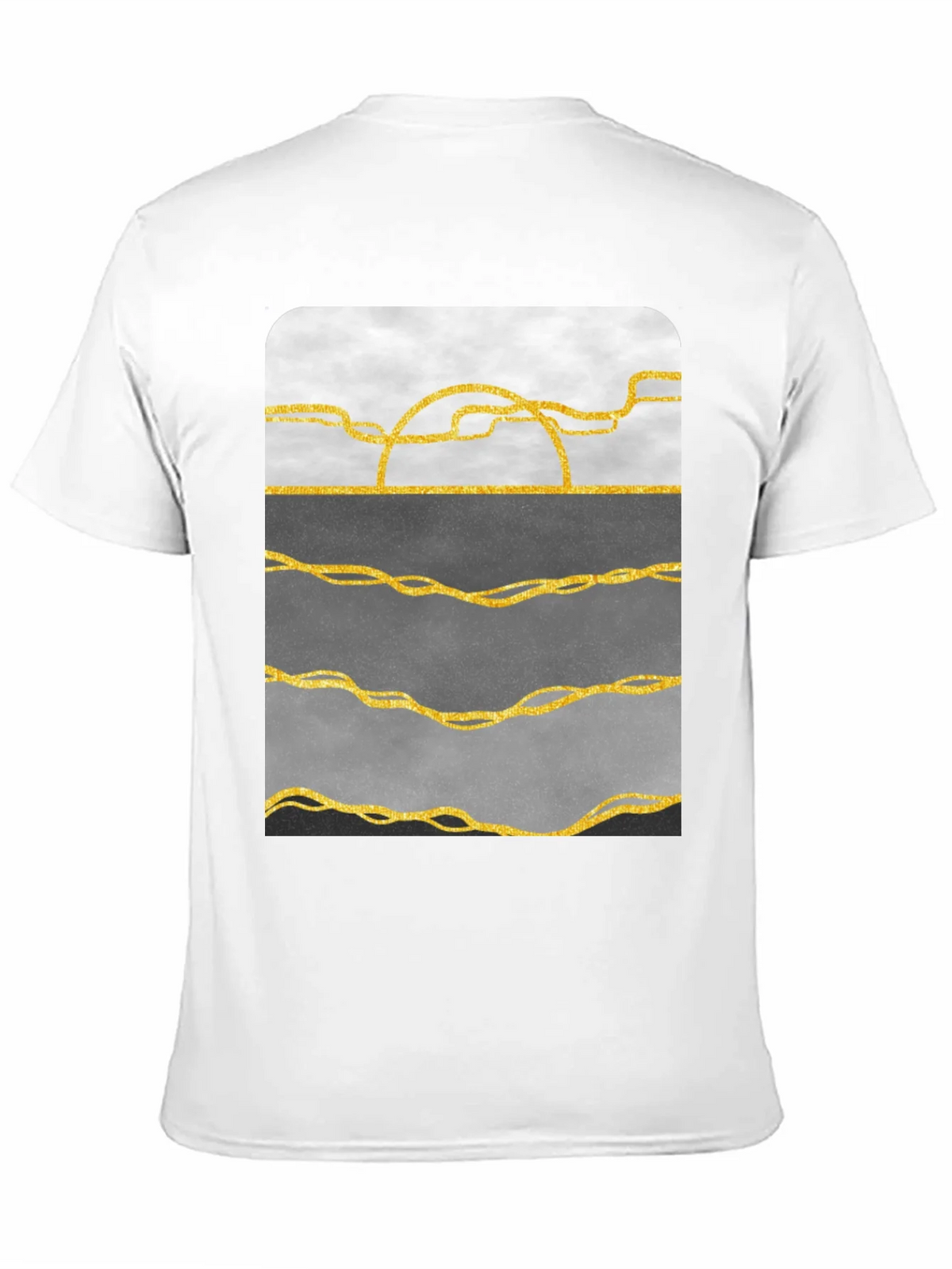 Abstract Gold Line Art T-Shirt - Modern Graphic Tee product image 10