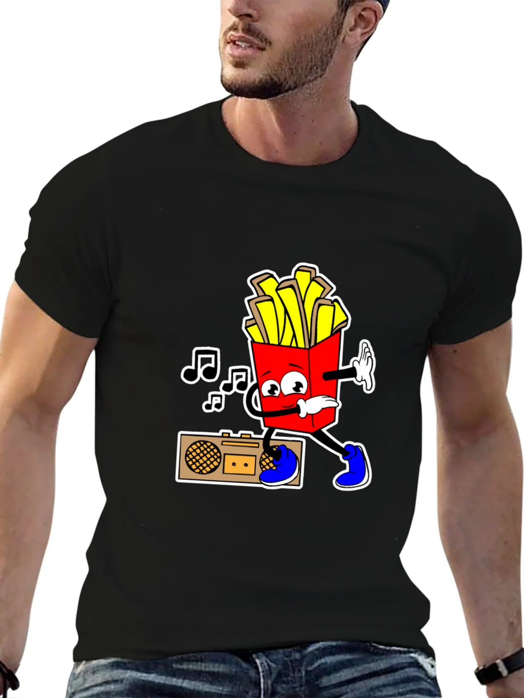 Cool Fries T-Shirt - Black Cotton Tee product image 6