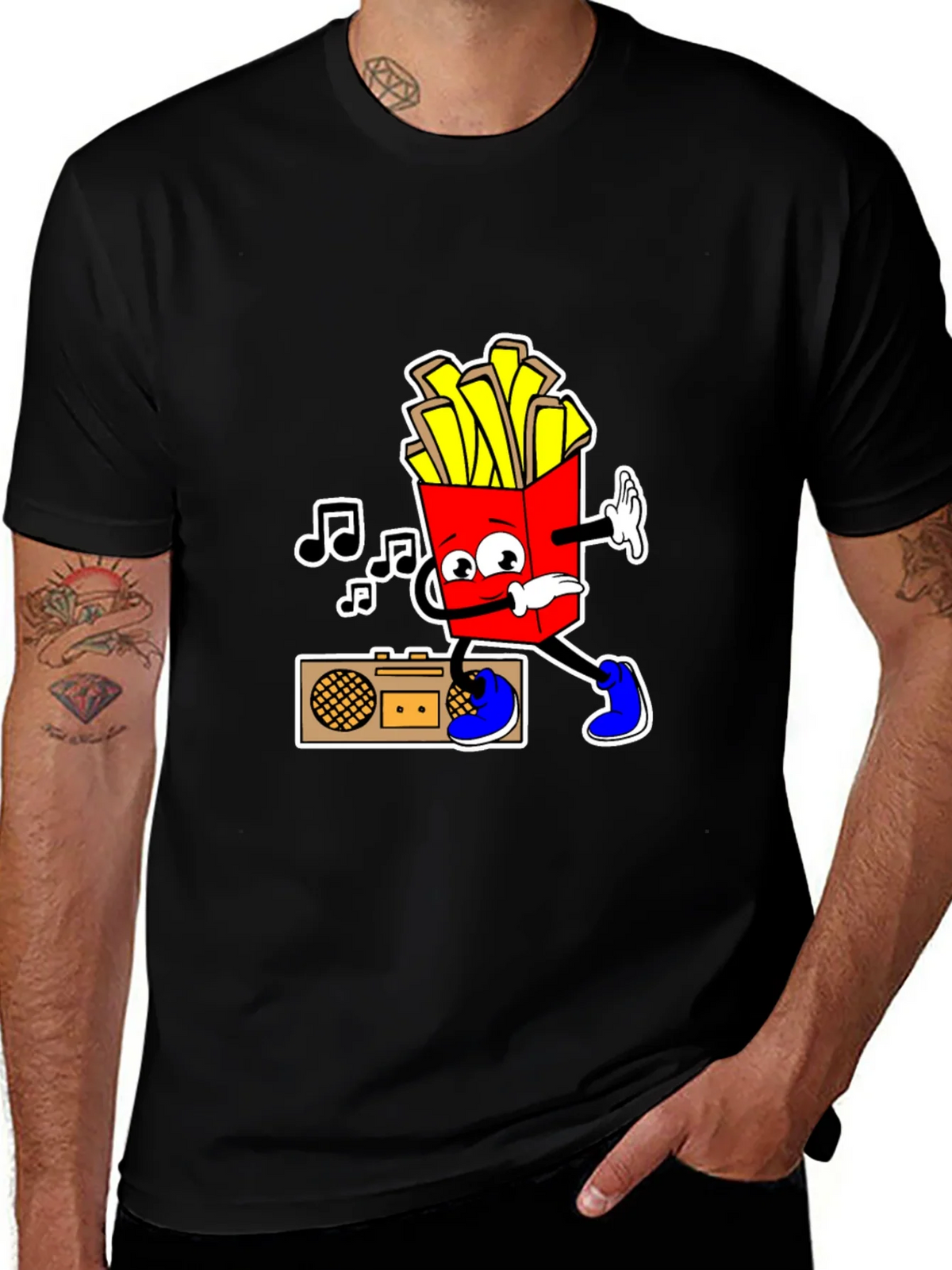 Cool Fries T-Shirt - Black Cotton Tee product image 1