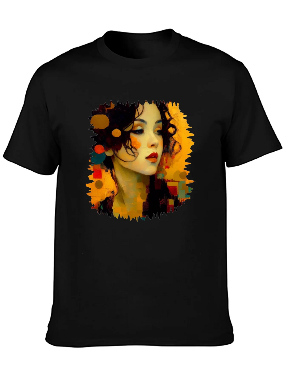 Abstract Woman Portrait Black T-Shirt product image 3