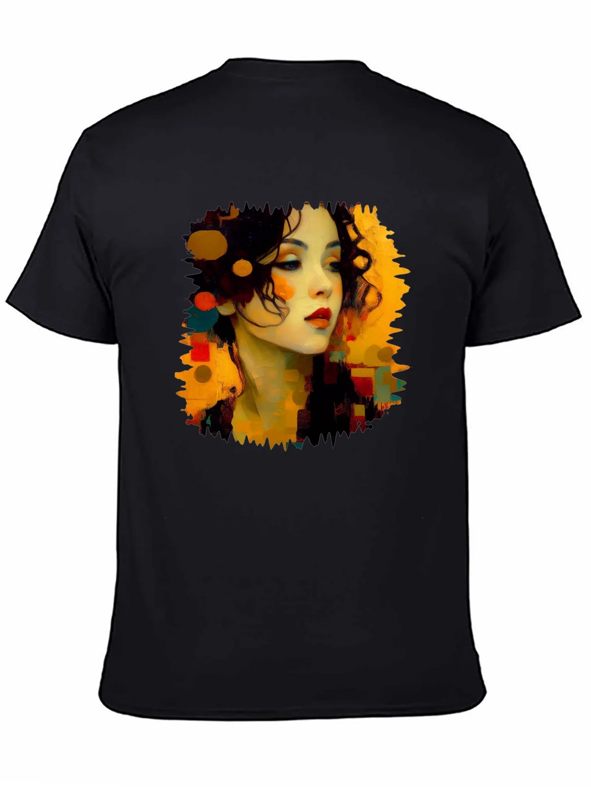 Abstract Woman Portrait Black T-Shirt product image 4
