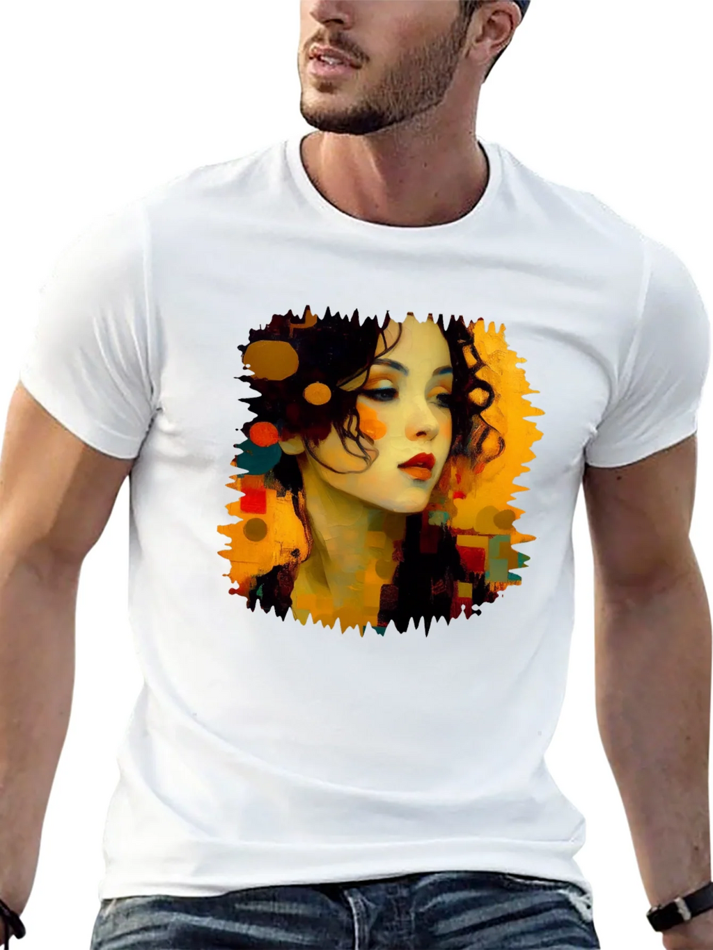 Abstract Woman Portrait Black T-Shirt product image 12