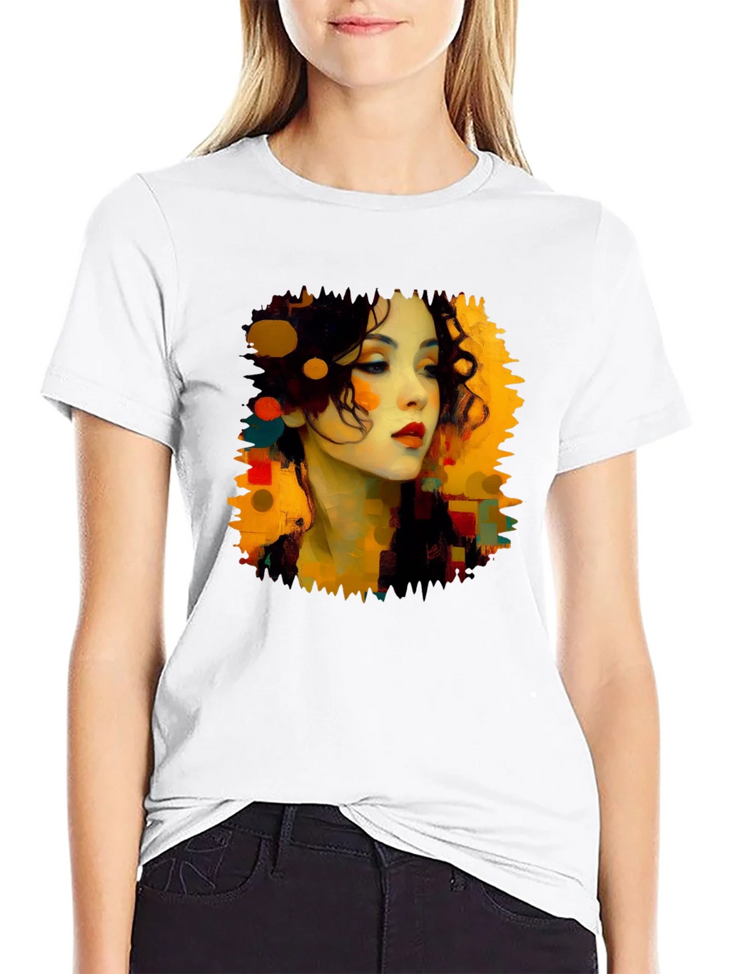 Abstract Woman Portrait Black T-Shirt product image 8