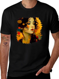 Abstract Woman Portrait Black T-Shirt product image 1