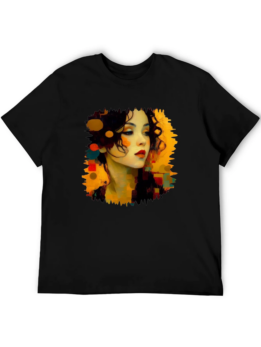 Abstract Woman Portrait Black T-Shirt product image 5