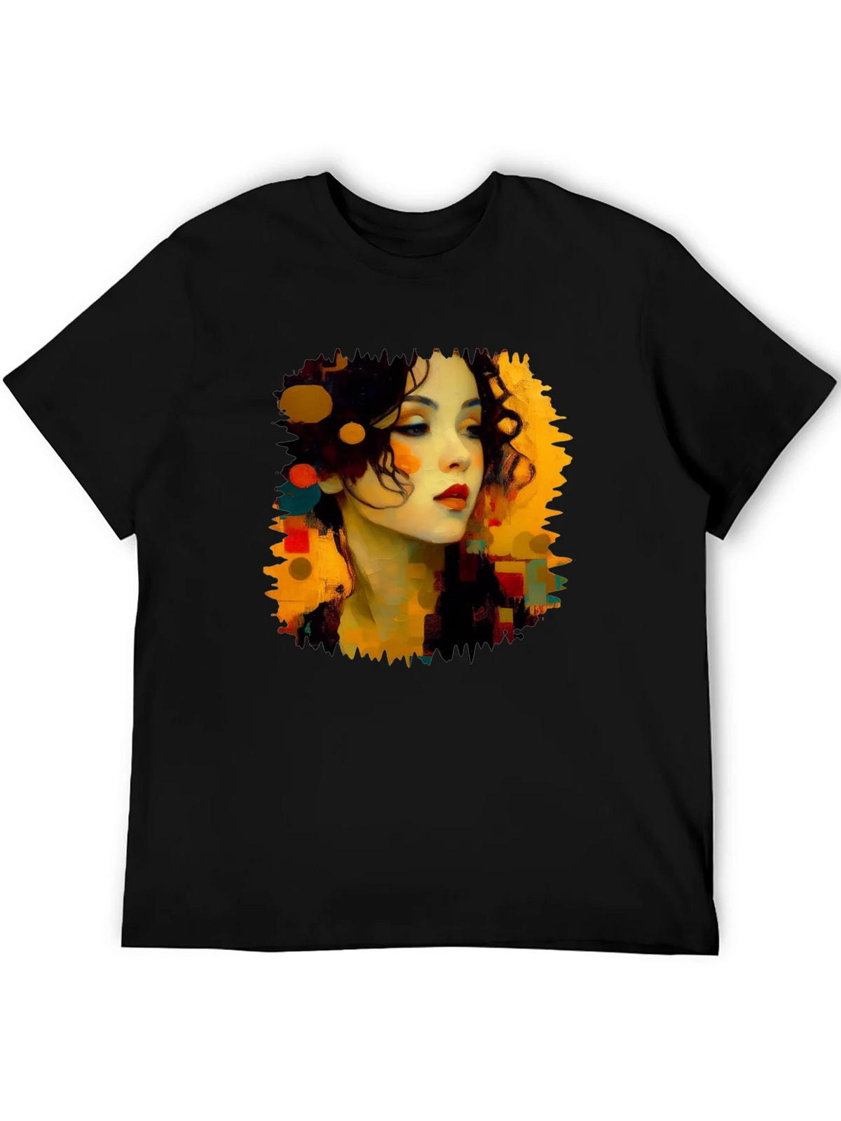 Abstract Woman Portrait Black T-Shirt product image 5
