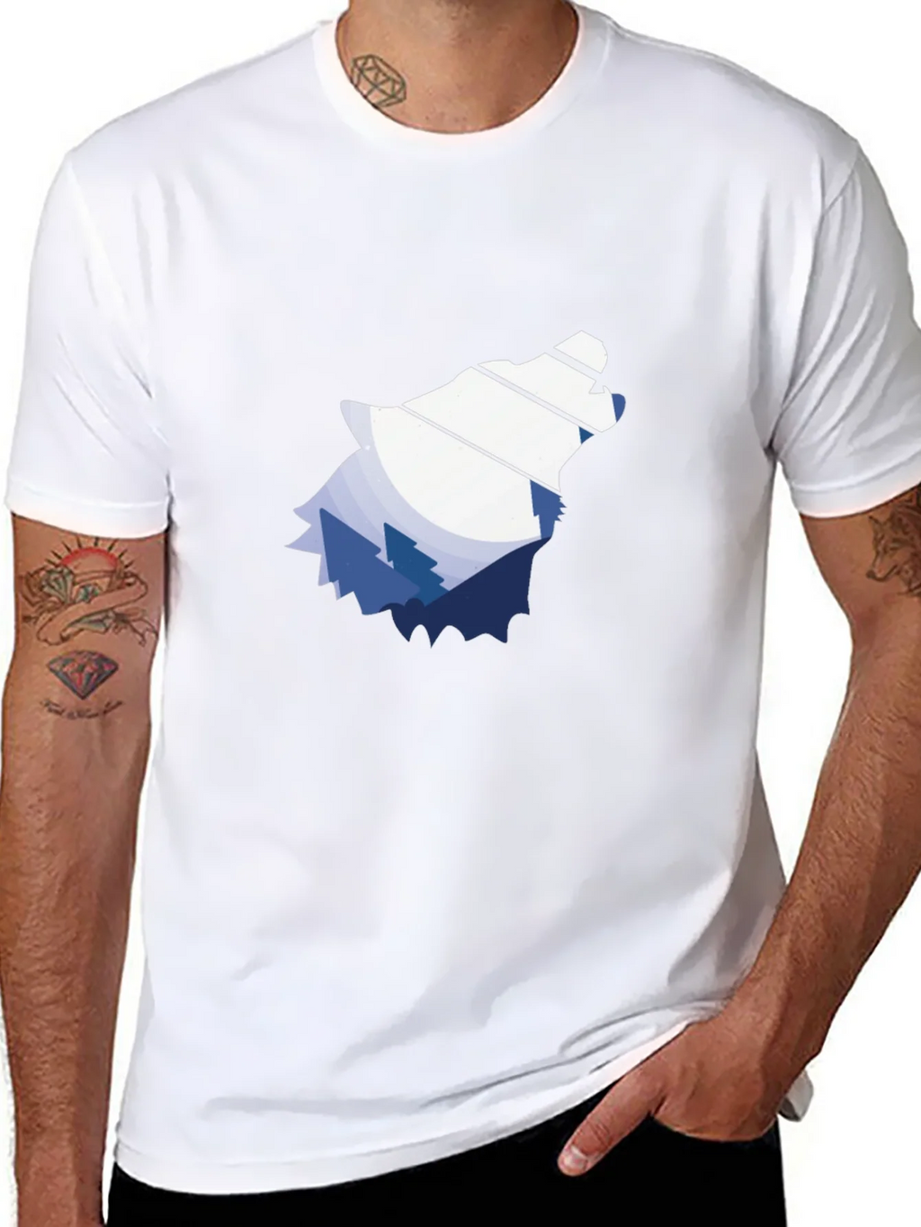 Wolf Mountain Graphic Tee - Stylish Black T-Shirt product image 6