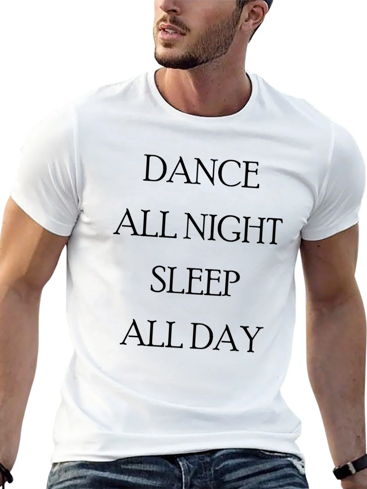 Dance All Night Sleep Day Black T-Shirt product image 12