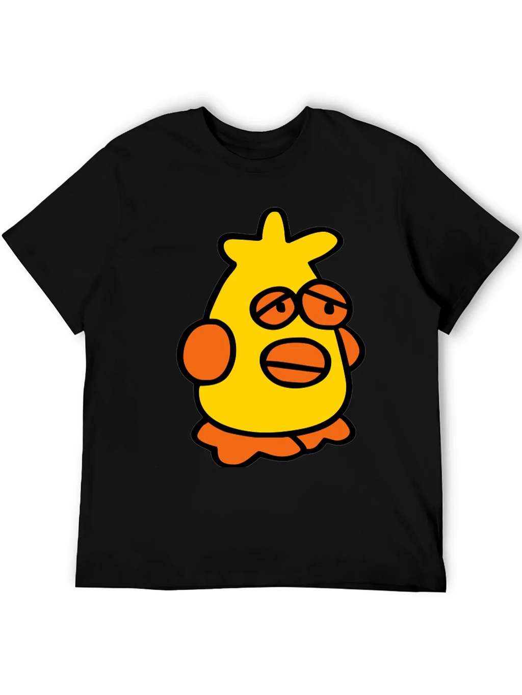 Cartoon Chicken Black T-Shirt product image 5