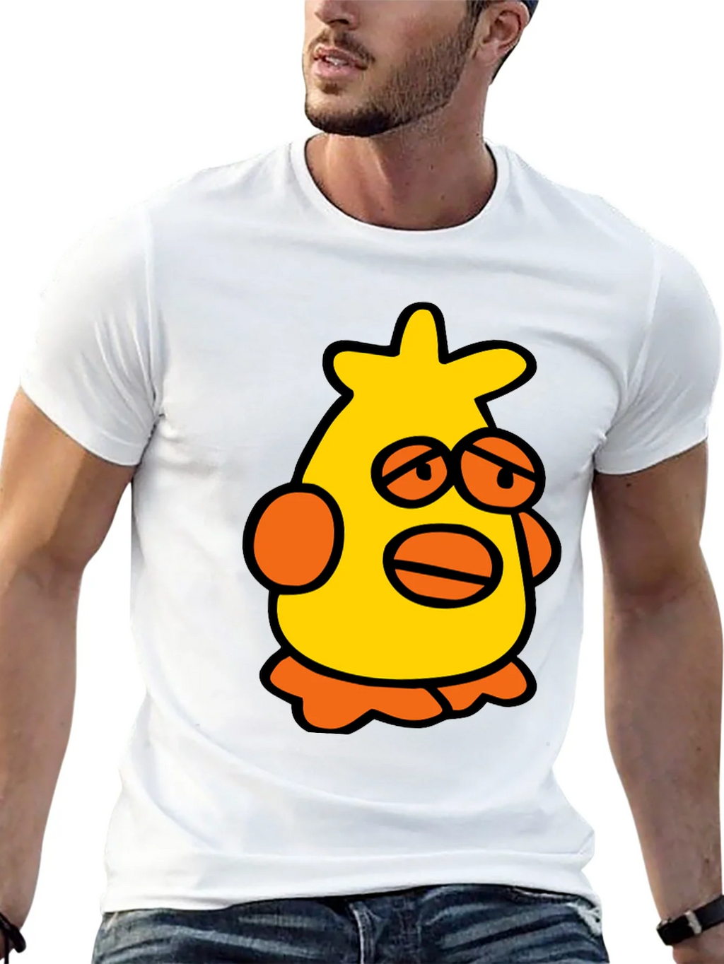 Cartoon Chicken Black T-Shirt product image 12