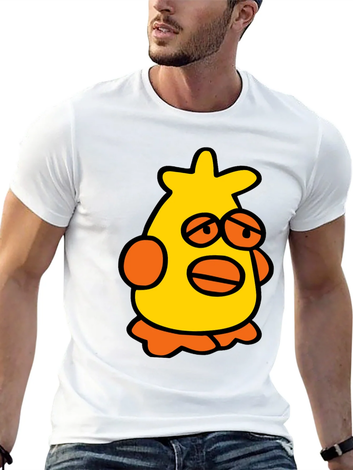 Cartoon Chicken Black T-Shirt product image 12