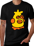 Cartoon Chicken Black T-Shirt product image 1