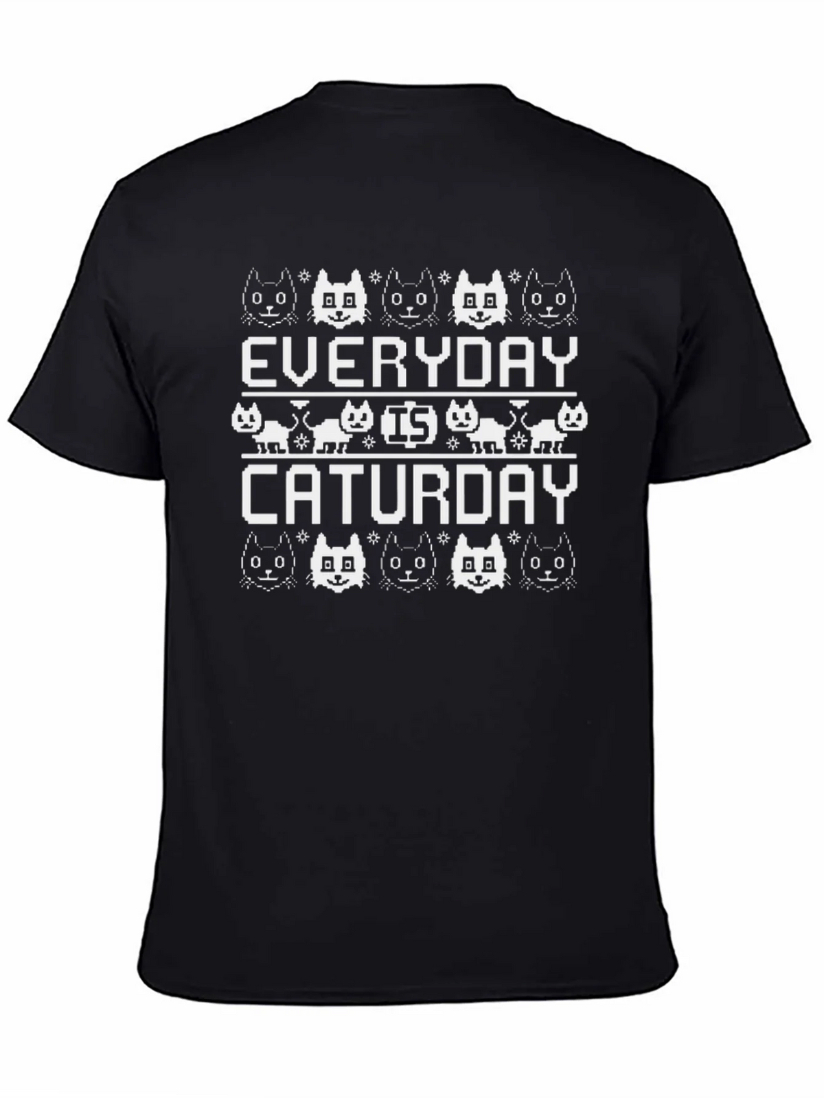 Everyday is Caturday Black T-Shirt product image 4
