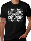 Everyday is Caturday Black T-Shirt product image 1