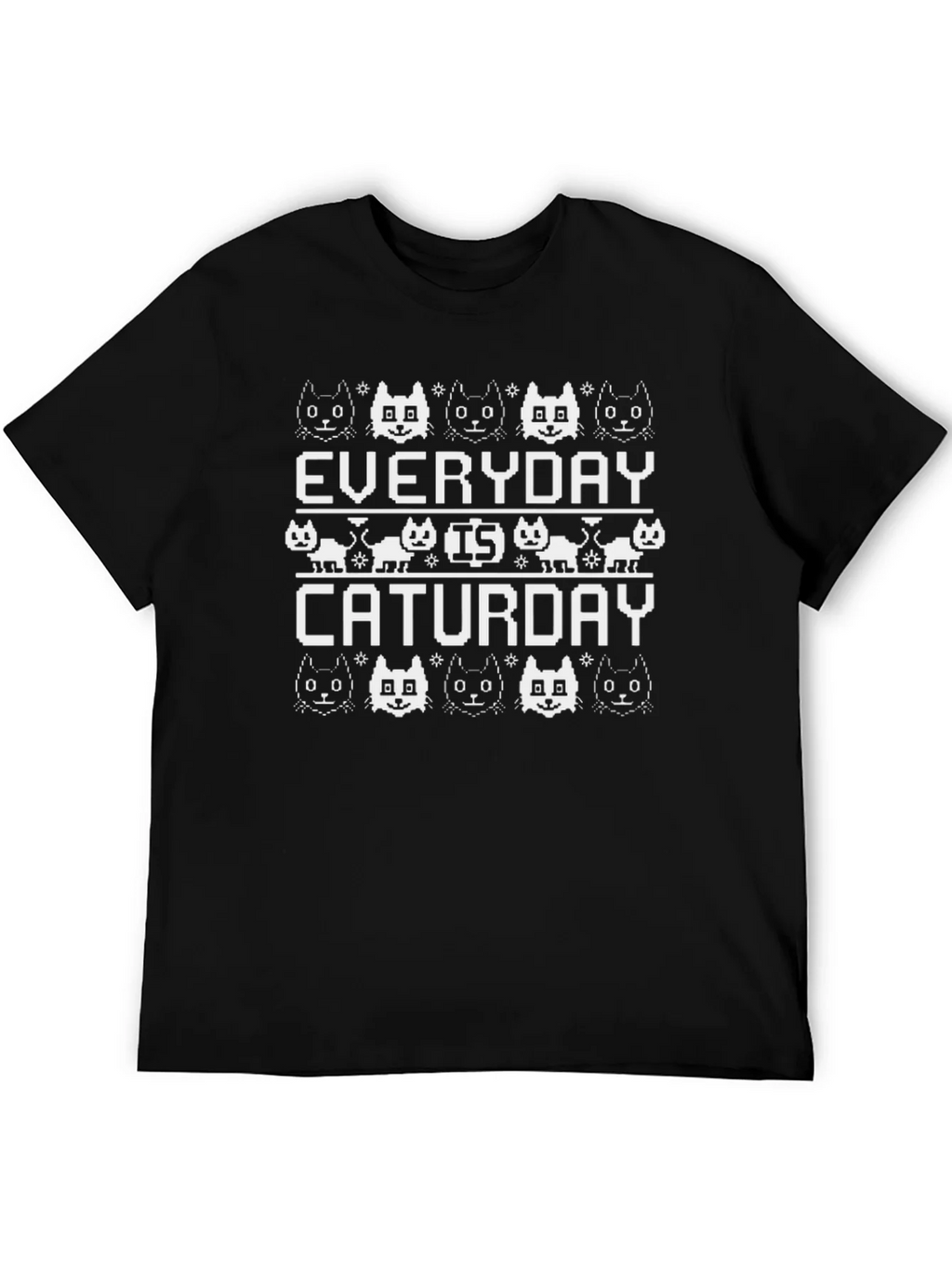 Everyday is Caturday Black T-Shirt product image 5